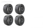 JETKO 4 Black Wheels and Super Soft Slick Tyres, fits KYOSHO INFERNO GT GT2 (4) JK1101RBSS