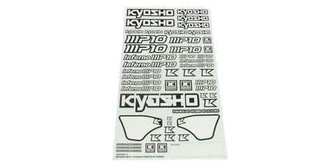 KYOSHO INFERNO MP10, WHITE DECAL SHEET, IFD411