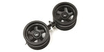 KYOSHO OPTIMA, BLACK 5 SPOKE WHEELS, 43mm (2) OTH244BK