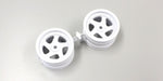 KYOSHO OPTIMA, WHITE 5 SPOKE WHEELS, 43mm (2) OTH244W